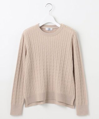 J.PRESS LADIES L 【洗える】WOOL BLEND AIR クルーネック ニット ベージュ系