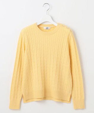 J.PRESS LADIES L 【洗える】WOOL BLEND AIR クルーネック ニット イエロー系