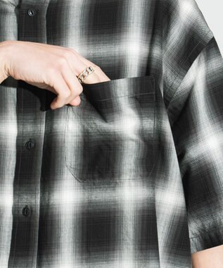 WEGO オンブレチェックシャツ（S） ブラックチェック1