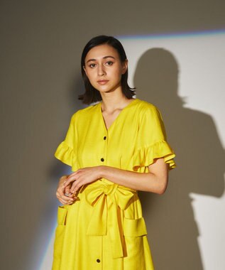 リネンタッチフリルスリーブワンピース / GRACE CONTINENTAL  