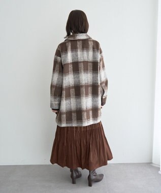 YECCA VECCA ランダムプリーツサテンマーメイドスカート Brown