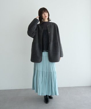 YECCA VECCA ランダムプリーツサテンマーメイドスカート Mint