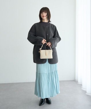 YECCA VECCA ランダムプリーツサテンマーメイドスカート Mint