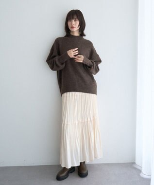 YECCA VECCA ランダムプリーツサテンマーメイドスカート Ivory