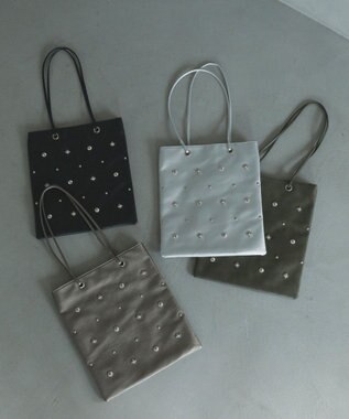 Green Parks ａｎｄｍｉｋｋａ．スタッズ付Ａ４トートバッグ Black