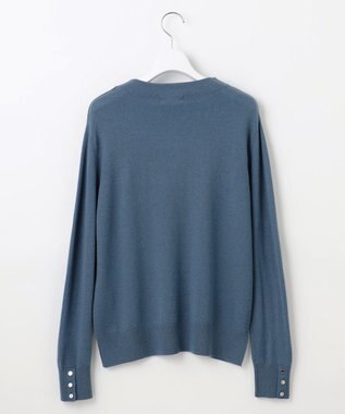 J.PRESS LADIES 【洗える】SOFT TOUCH WOOL 立ち襟 ニット ダルブルー系