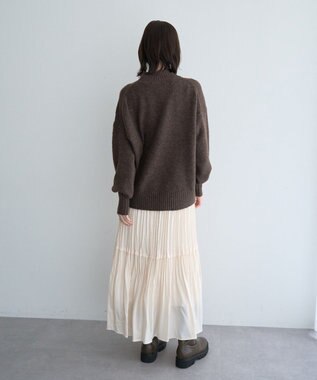 YECCA VECCA ランダムプリーツサテンマーメイドスカート Ivory