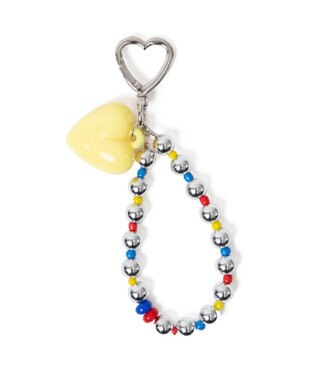 WEGO ハートメタルビーズキーホルダー イエロー