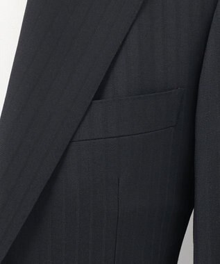 GOTAIRIKU 【御幸毛織】ドライスピナーツイルストレッチスーツ_ブラックストライプ ブラック系1