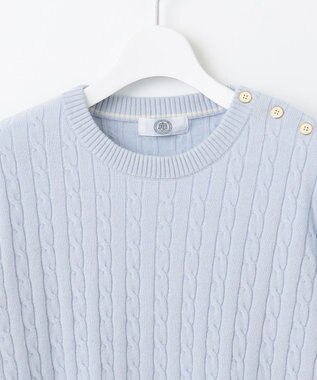 J.PRESS LADIES L 【洗える】WOOL BLEND AIR クルーネック ニット ライラックブルー系