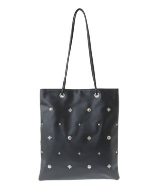 Green Parks ａｎｄｍｉｋｋａ．スタッズ付Ａ４トートバッグ Black