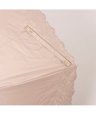 UNBILLION カシュネ cachenez / PUフラワーラメ刺繍トップレス2段折りたたみ傘 ピンク