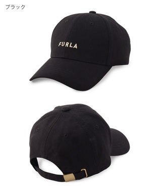 MOONBAT FURLA(フルラ) フロントロゴ刺繍キャップ UV ブラック