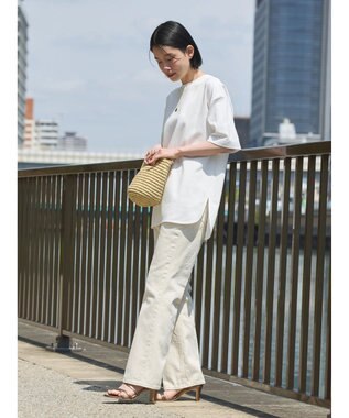 AMERICAN HOLIC 抗菌防臭＋ＵＶカット裾ラウンドカットチュニック Off White