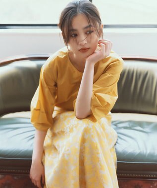 23区 S ナイロンコットンポプリン コンパクト ブラウス イエロー系