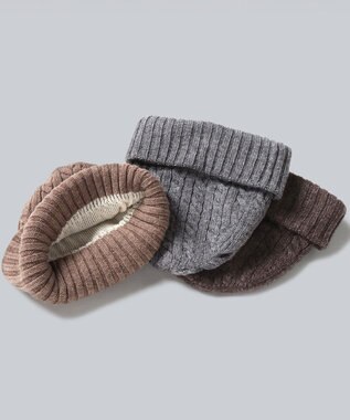 WHITE MAILS 【UNISEX】WOOL PAPER DOUBLE KNIT ケーブルビーニー チャコールグレー