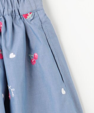 ANY KIDS 総柄刺繍 キュロット ブルー