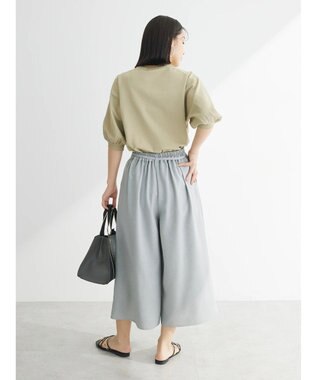 Green Parks 接触冷感　ベルト付ガウチョパンツ Gray Mixture