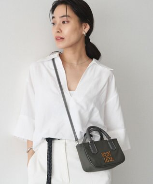 russet 《モノグラム刺繍》コーデュラナイロン2WAYミニショルダーバッグ（CE-1778） Gray
