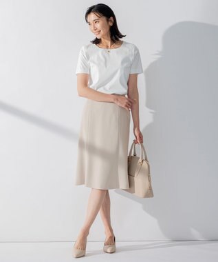 23区 L 【セットアップ対応/洗える】合繊 セットアップ スカート ベージュ系