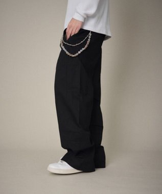 WEGO 【ユニセックス着用ITEM】ステッチカラーチノパンツ ブラック