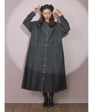 Green Parks ■ＥＳＣＡＲ　デニムジャケットワンピース Black