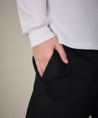 WEGO 【ユニセックス着用ITEM】ステッチカラーチノパンツ ブラック