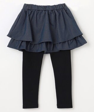 ANY KIDS パール×デニムニットスカッツ ネイビー