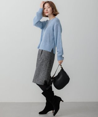 23区 【Oggi2月号掲載/洗える】スパングル クルーネック ニット スカイブルー系