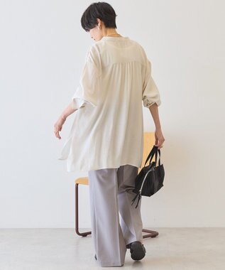 AMERICAN HOLIC 楊柳バンドカラーシャツ Ivory