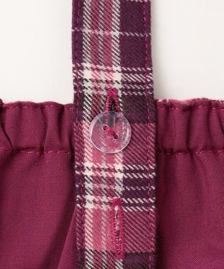 ANY KIDS チェックプリーツジャンパースカート ピンク系