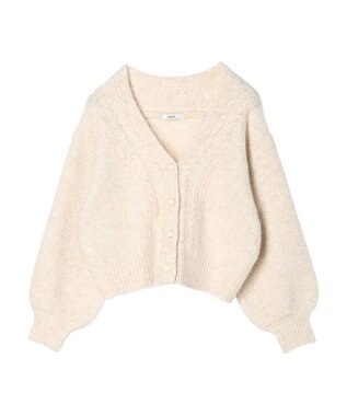 earth music&ecology ラメスラブニットカーディガン Off White