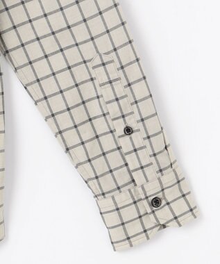 JOSEPH ABBOUD 【綿100％】ファインカウントシャンブレーチェックシャツ ライトグレー系4