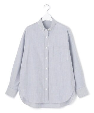 23区 【SLOW/一部店舗限定】コットンオックス シャツ サックスブルーストライプ