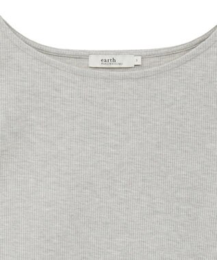 earth music&ecology ラメテレコボートネックプルオーバー Gray