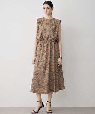 ICB 【30th ANNIVERSARY】5cityプリント ノースリーブワンピース バーントアンバー×ブラック