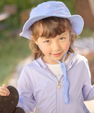 ANY KIDS 刺繍 バケットハット ブルー