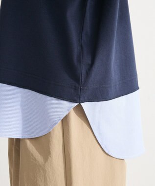 Green Parks 衿レイヤードッキングチュニック Navy