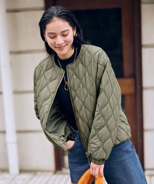 ANY L モールキルトブルゾン カーキ