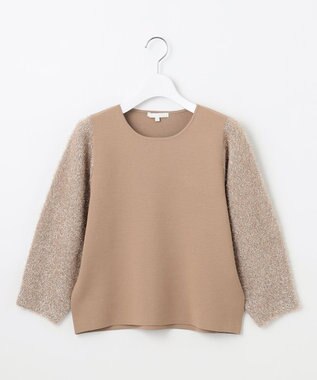 自由区 L 【洗える】フェザーラメ ニット モカ