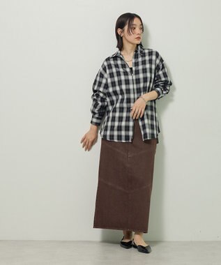 Green Parks デニムタイトロングスカート Brown