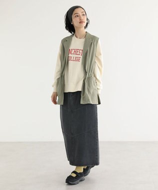 Green Parks デニムタイトロングスカート Black