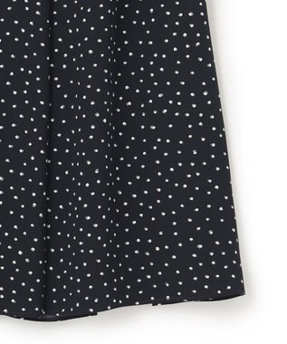 23区 【セットアップ対応/洗える】バックサテンアムンゼン ドットプリント スカート ネイビー×ホワイトドット