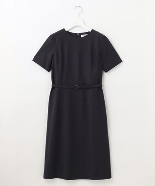 J.PRESS LADIES BAHARIYE SOLID フレアー ワンピース ネイビー系