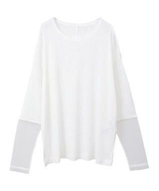 earth music&ecology ラメシアースリーブプルオーバー Off White