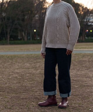 muuc 〈上質なカシミヤウール〉立体ケーブル編みプルオーバー〈しっとり柔らかい〉〈日本製〉〈オンオフ使えるきちんと感〉 ベージュ