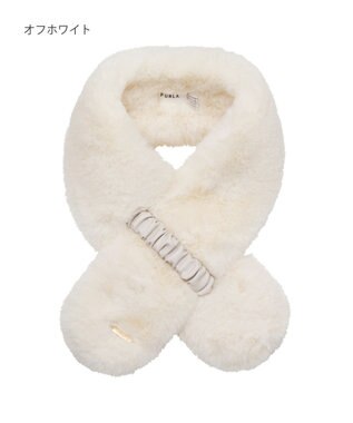 MOONBAT FURLA フェイクファーくしゅくしゅリボンマフラー