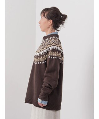 CRAFT STANDARD BOUTIQUE 【男女兼用】求心柄クルーネックニット Brown