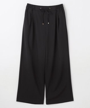 ANY 【ウエストゴム】イージーケアライトストレッチワイドパンツ ブラック