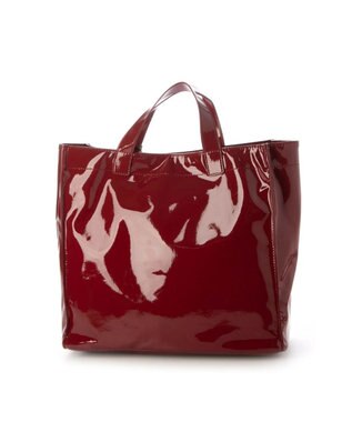 UNBILLION カシュカシュ cachecache / ソフトエナメルスクエア手提げトート ワイン